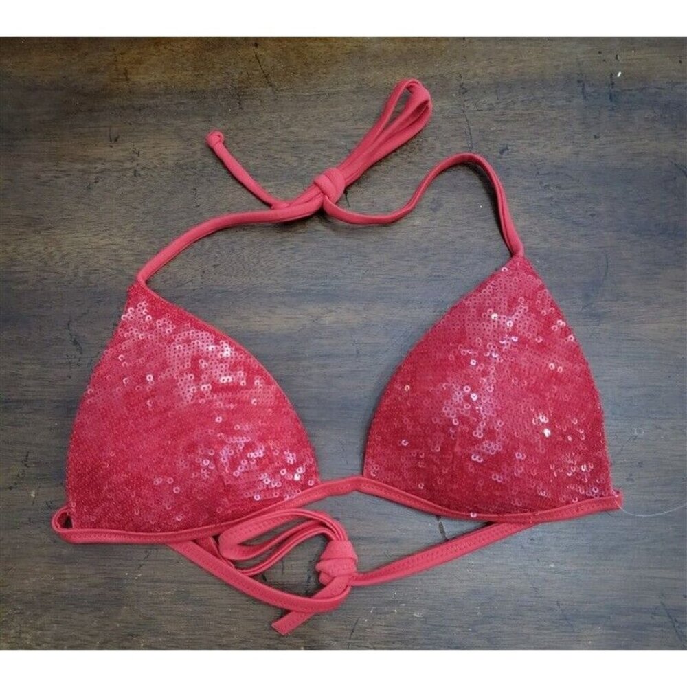NWOT Calzedonia Colbey Sequin Red Bikini Swim Top 122643